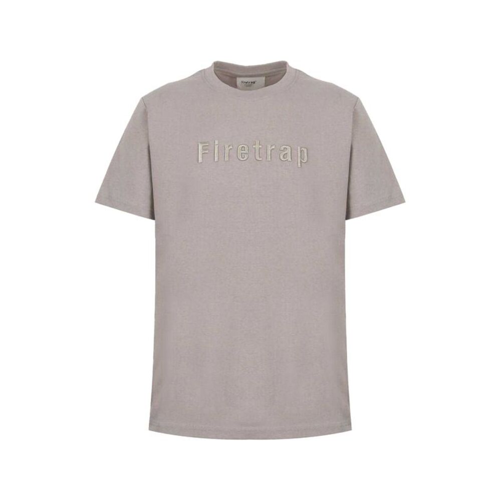 Firetrap Mens Embroidered Logo T-Shirt / Ash